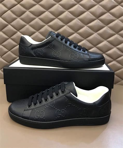 gucci ace sneakers heal black|gucci ace gg suede sneakers.